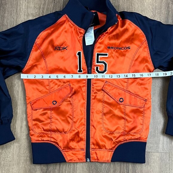 Reebok NFL Denver Broncos Satin Embroidered Football Jacket Sz M 10-12 - Picture 6 of 9